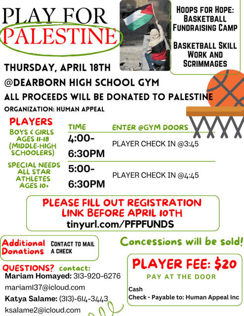 Basketball Fundraising Camp at Dearborn High April 18th